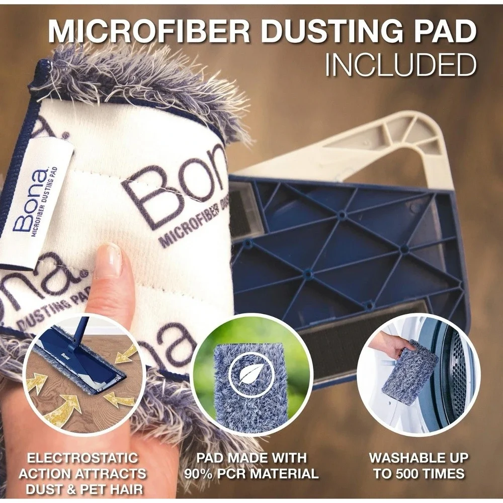 Bona Microfiber Cleaning Pads 3 Pack Value Set for Wood and‎ Hard Surface Floors